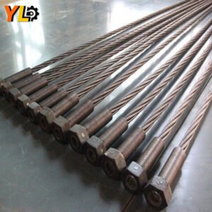 High Tensile 1860MPa Prestressed Steel Strand Anchor Cable with Threaded End & Hex Nut for Mining
